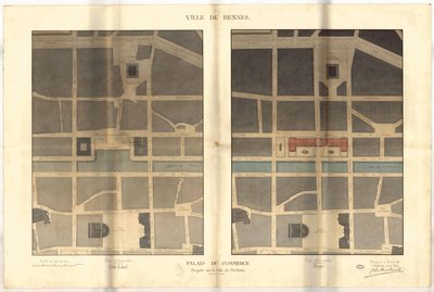 Palais du Commerce anslått kile til Pré-Botté, Rennes av Jean Baptiste Martenot